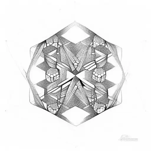 Create a lower half arm tattoo design by combining optical illusion textures like honeycombs and geometric shapes that r tattoo design idea