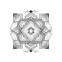 Create a lower half arm tattoo design by combining optical illusion textures like honeycombs and geometric shapes that r tattoo design idea