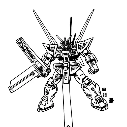 gundam with oni menpo tattoo design idea