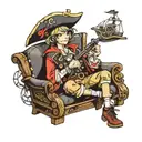 dainty boy in pirate clothes tattoo design idea