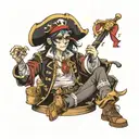 dainty boy in pirate clothes tattoo design idea