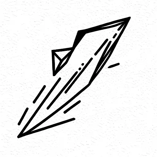 paper airplane for boyfriend and girlfriend tattoo design idea