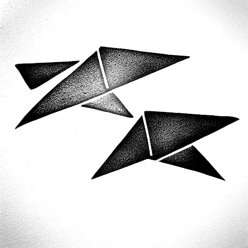 paper plane couple  tattoo design idea
