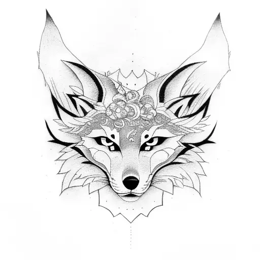 kitsune  tattoo design idea