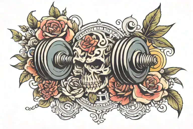 barbell tattoo design idea