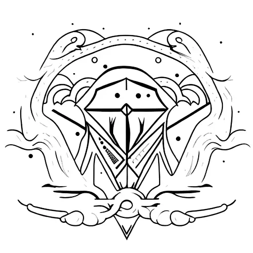 Odin's ravens Huginn and Muninn perched on a tree branch tattoo design idea