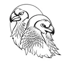 Odin's ravens Huginn and Muninn perched on a tree branch tattoo design idea