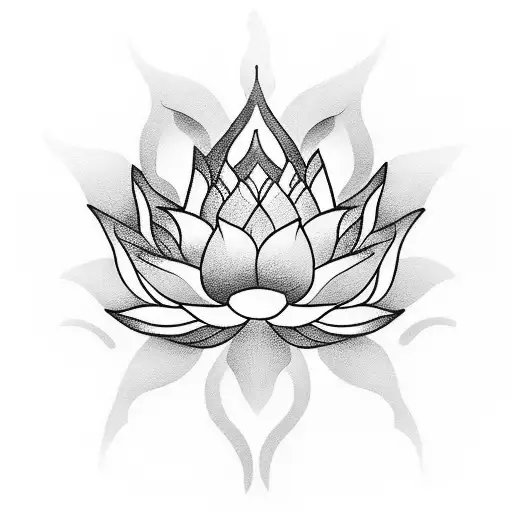 A minimalist tattoo of a lotus flower with the word 'resilience' incorporated into the design, representing the strength and determination in suicide prevention. tattoo design idea