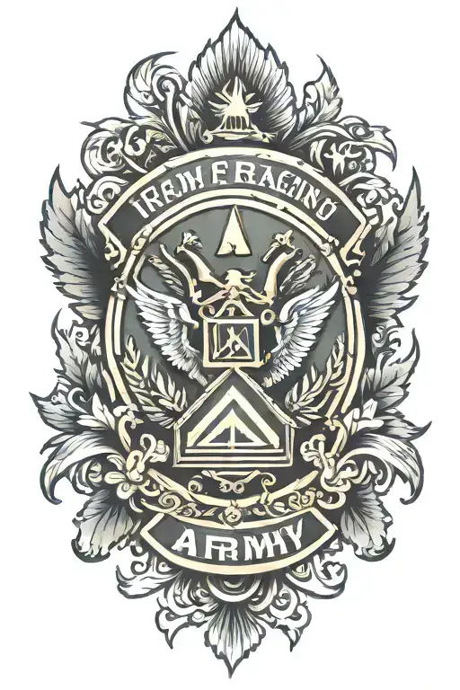 army e7 rank sign 3d skin tear tattoo design idea