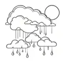 rain clouds with peeking sun rising tattoo design idea