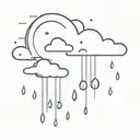 rain clouds with peeking sun rising tattoo design idea