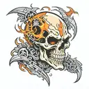 ghost rider 2099 skull tattoo design idea