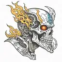 ghost rider 2099 skull tattoo design idea