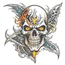 ghost rider 2099 skull tattoo design idea