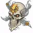 ghost rider 2099 skull tattoo design idea