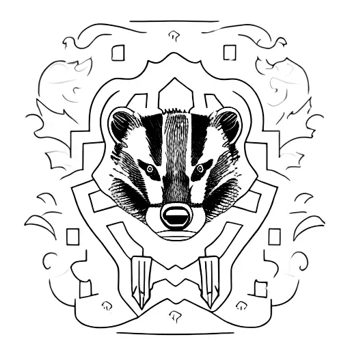 british badger outline tattoo design idea