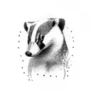 A sword intertwined with a British badger tattoo design idea