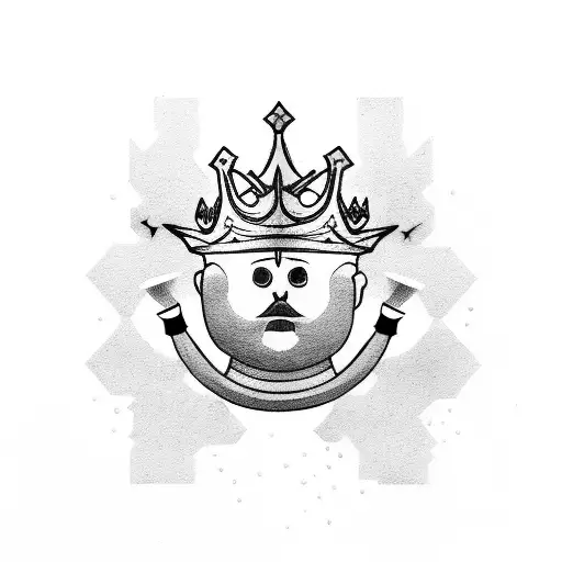 3 vertical bars that are made of coffeebeans and a crown on top of them tattoo design idea