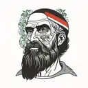 lebanese falg instead of cedar saint charbel  tattoo design idea