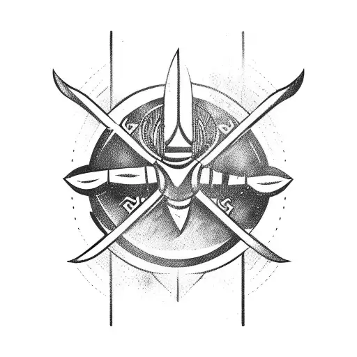 viking boat in see tattoo design idea