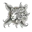 Here is a detailed prompt for an upper arm tattoo template: Create a delicate and detailed upper arm tattoo tattoo design idea