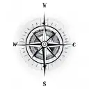 Compass and arrow  tattoo design idea
