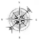 Compass and arrow  tattoo design idea
