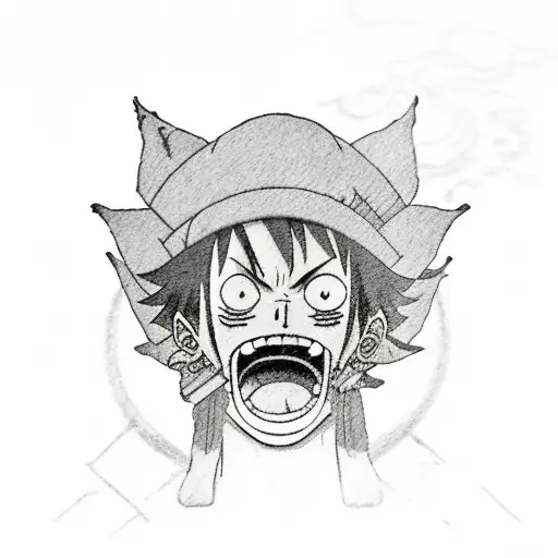strawhat luffy tattoo design idea