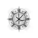 A visually striking tattoo showcasing a numerical clock face with the numbers 11 and 07 highlighted, surrounded by celestial elements tattoo design idea