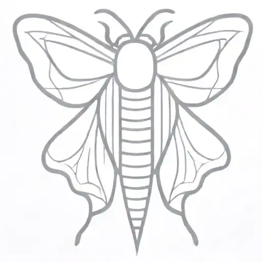 moth, thick lines, goofy tattoo design idea