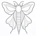 moth, thick lines, goofy tattoo design idea