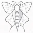 moth, thick lines, goofy tattoo design idea