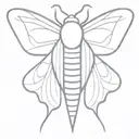 moth, thick lines, goofy tattoo design idea