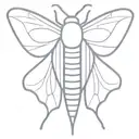 moth, thick lines, goofy tattoo design idea