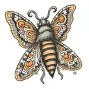 moth, goofy, comic, thick lines tattoo design idea