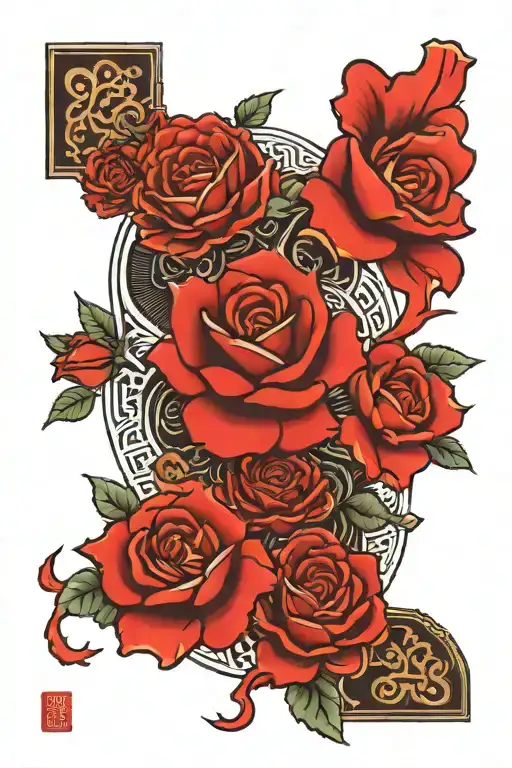 money rose  tattoo design idea