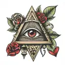 All Seeing Eye and hearts  tattoo design idea
