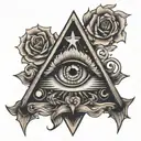 All Seeing Eye and hearts  tattoo design idea