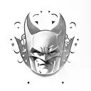 batman with jokers smile tattoo design idea