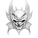 batman with jokers smile tattoo design idea