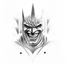 batman with jokers smile tattoo design idea