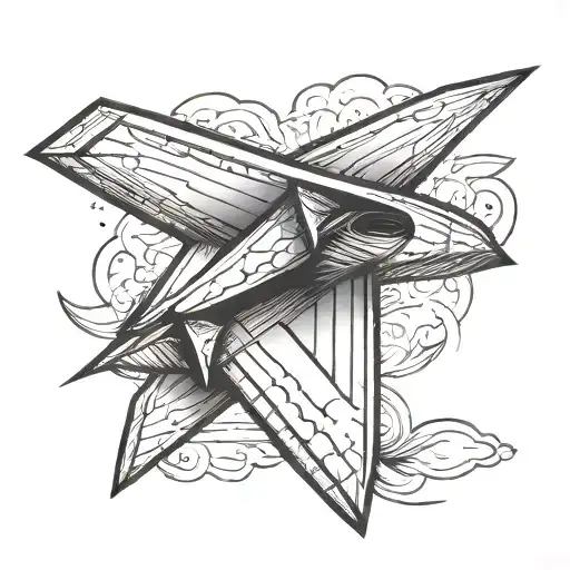 paper plane tattoo design idea