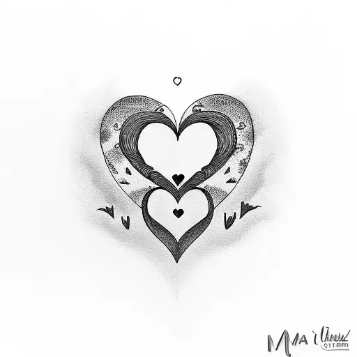 cartoon outline of the cover of i love my mama by ⡠⠔⠒ tattoo design idea