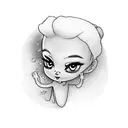 cartoon outline of the cover of i love my mama by ⡠⠔⠒ tattoo design idea