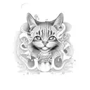 cartoon outline of the cover of i love my mama by peter kavanagh  tattoo design idea