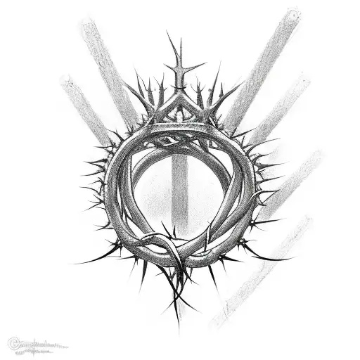 Crown of Thorns made by the Hebrew word YAHWEH tattoo design idea