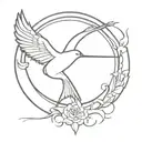 mocking jay bird flying tattoo design idea
