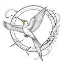 mocking jay bird flying tattoo design idea