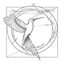 mocking jay bird flying tattoo design idea