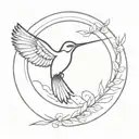 mocking jay bird flying tattoo design idea